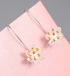 Long Floral Earrings, Bellflower Earrings