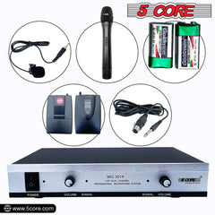 5Core Wireless Microphone VHF Handheld & 1 Collar Mic + Receiver