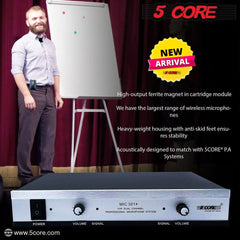 5Core Wireless Microphone VHF Handheld & 1 Collar Mic + Receiver
