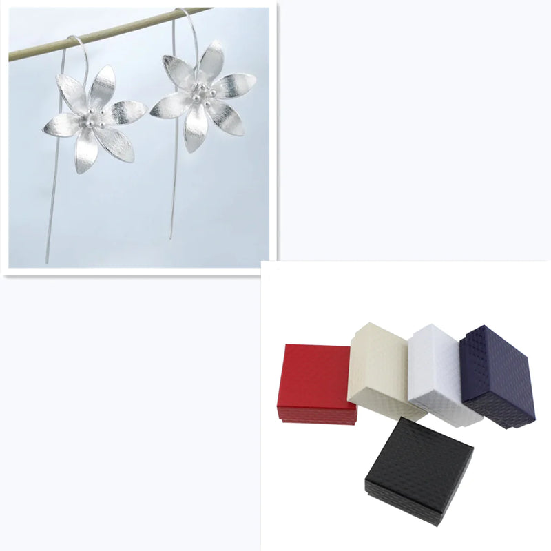 Long Floral Earrings with Elegant Gift Box