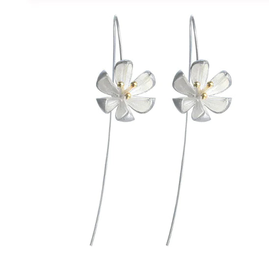 Long Floral Earrings, Bellflower Earrings