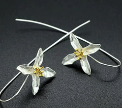 Long Floral Earrings, Bellflower Earrings