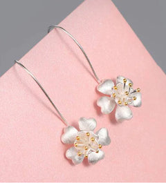 Long Floral Earrings, Bellflower Earrings