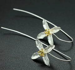 Long Floral Earrings, Bellflower Earrings