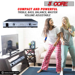5Core Wireless Microphone VHF Handheld & 1 Collar Mic + Receiver